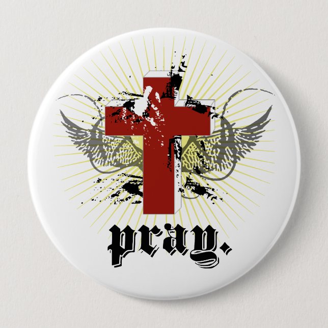 pray pinback button (Front)