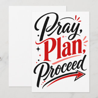 Pray Plan Proceed Inspirational Faith Greeting Card