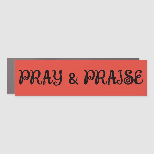 Pray & Praise bumpersticker Car Magnet (Front)