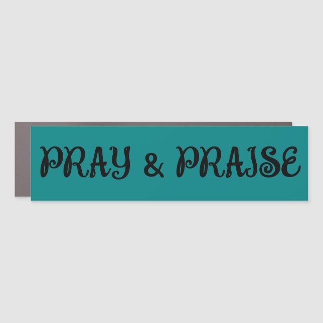 Pray & Praise bumpersticker Car Magnet (Front)