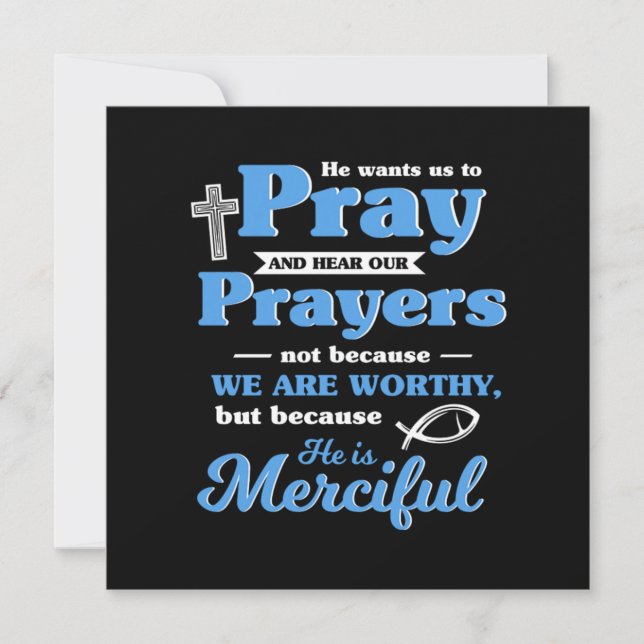 Pray Prayer God Religion Catholic Christian Gift Invitation (Front)