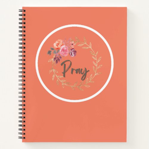 Pray Scripture with Colorful Watercolor Flowers Notebook