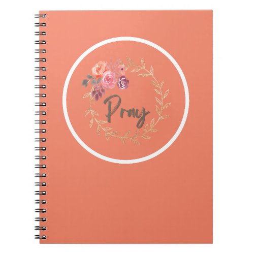 Pray Scripture with Colorful Watercolor Flowers Notebook