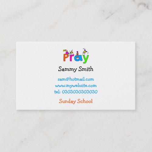 Pray Sunday School Business Card