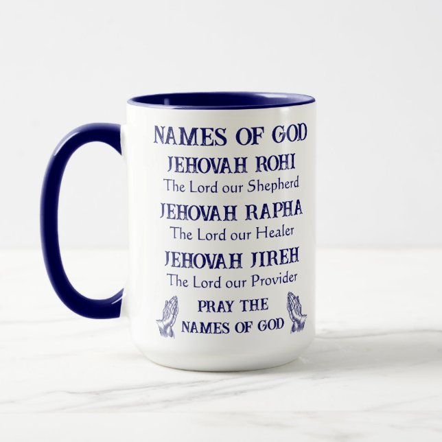 Pray the Names of God, Christian Coffee Mugs (Left)
