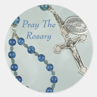 Pray The Rosary Classic Round Sticker