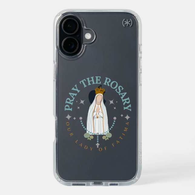 Pray The Rosary Fatima Speck iPhone Case (Front (Black))
