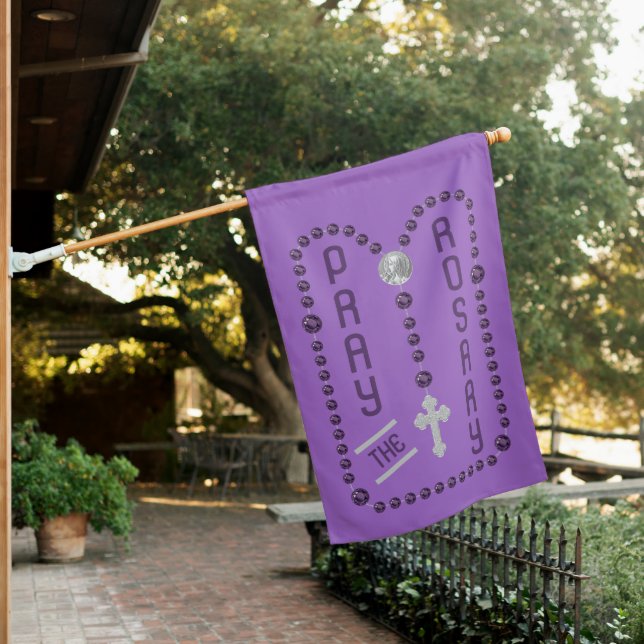 Pray the Rosary (Modern Sorrowful Mysteries 1) House Flag (In SItu)