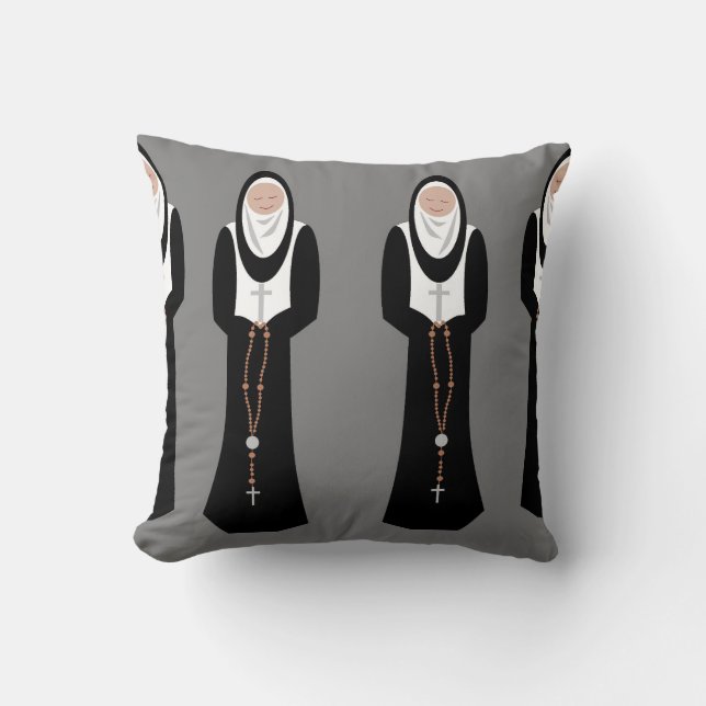 pray the rosary throw pillow (Front)