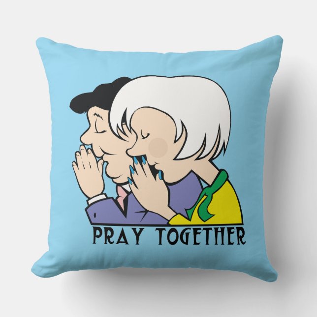 Pray Together. Throw Pillow (Front)