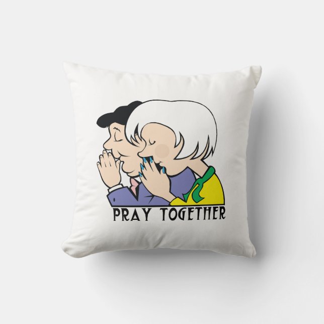 Pray Together. Throw Pillow (Front)