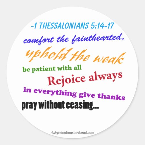 Pray without ceasing classic round sticker