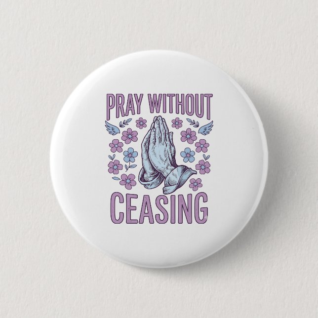 Pray Without Ceasing Floral Praying Hands Shirt_1 Button (Front)