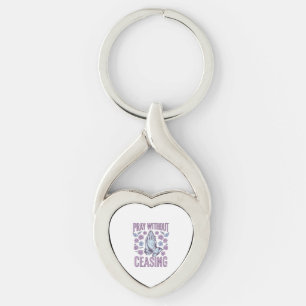 Pray Without Ceasing Floral Praying Hands Shirt_1 Keychain