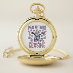 Pray Without Ceasing Floral Praying Hands Shirt_1 Pocket Watch