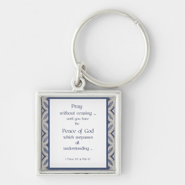 Pray Without Ceasing Inspirational Scripture Keychain (Front)