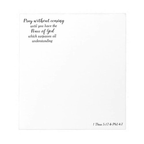 Pray Without Ceasing Inspirational Scripture Notepad