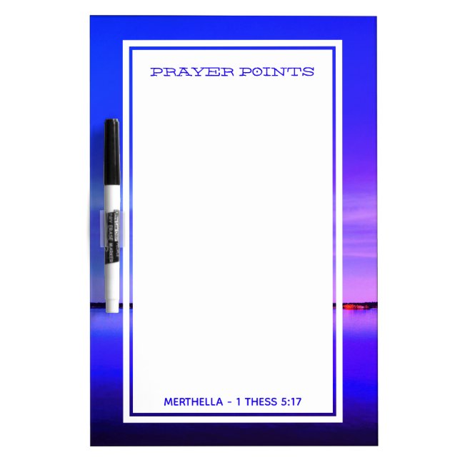 PRAY WITHOUT CEASING | Personalized PRAYER POINTS Dry Erase Board (Front)
