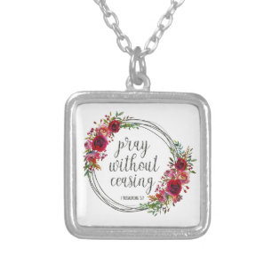 Pray Without Ceasing Silver Plated Necklace