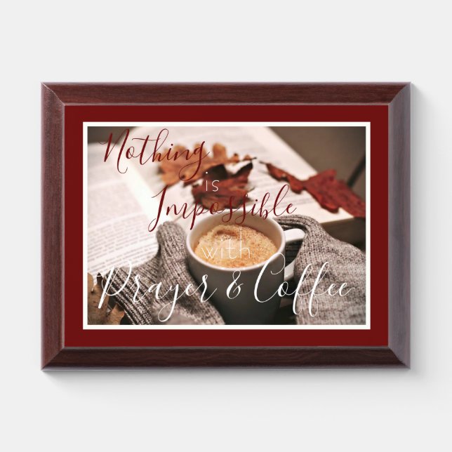 Prayer and Coffee Plaque (Horizontal)