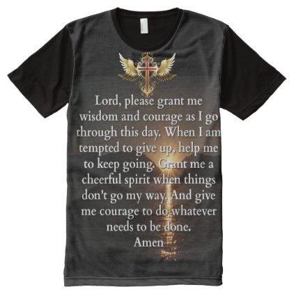 Prayer and Cross All-Over-Print T-Shirt