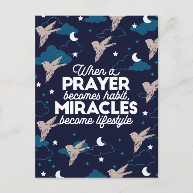 Prayer and Miracles Quotes Postcard (Front)