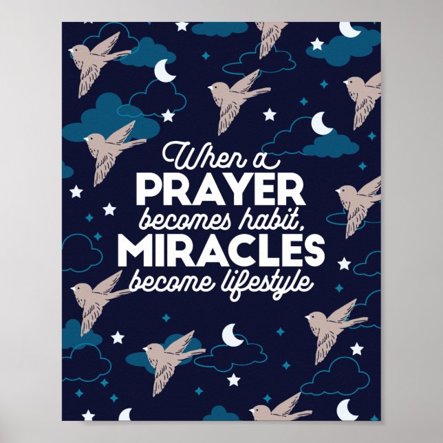 Prayer and Miracles Quotes Poster (Front)