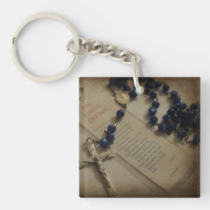 Prayer and Rosary Keychain