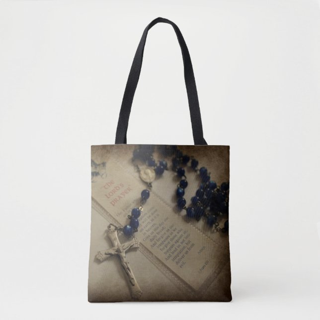 Prayer and Rosary Tote Bag (Front)