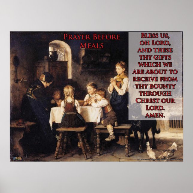 Prayer Before Meals Poster (Front)