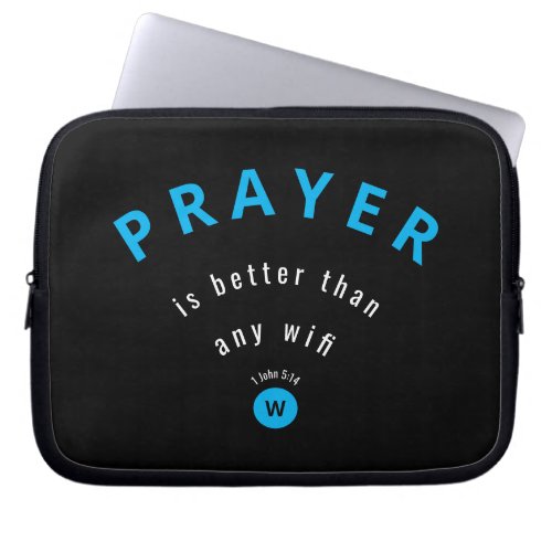 PRAYER BETTER THAN WIFI Monogram Laptop Sleeve