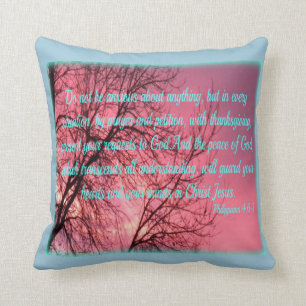 Prayer Bible Verse Philippians 4:6 Throw Pillow