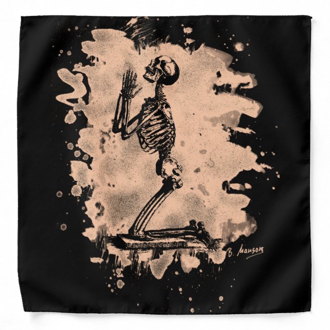 Prayer – bleached burnt bandana (Front)