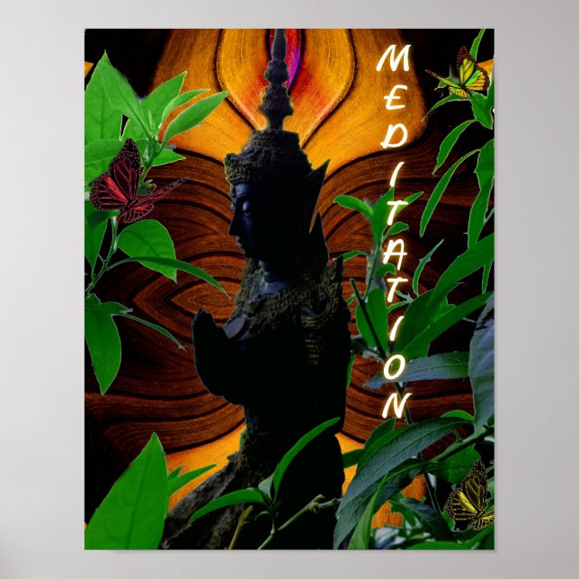 Prayer Buddha Meditation Poster (Front)