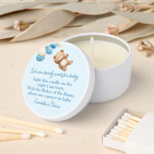 Prayer Candle We Can Bearly Wait Boy Baby Shower Mini Candle Favors