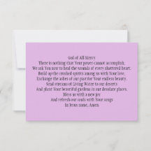 Prayer Card for the Healing of Shattered Hearts