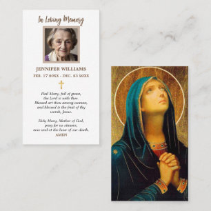 Prayer Card Holy Mary Pray for Us Our Lady 