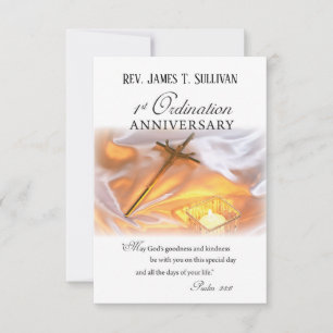 Prayer Card Name 1st Ordination Anniversary Cross