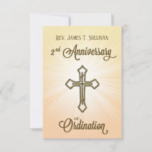 Prayer Card Name 2nd Ordination Anniversary Cross