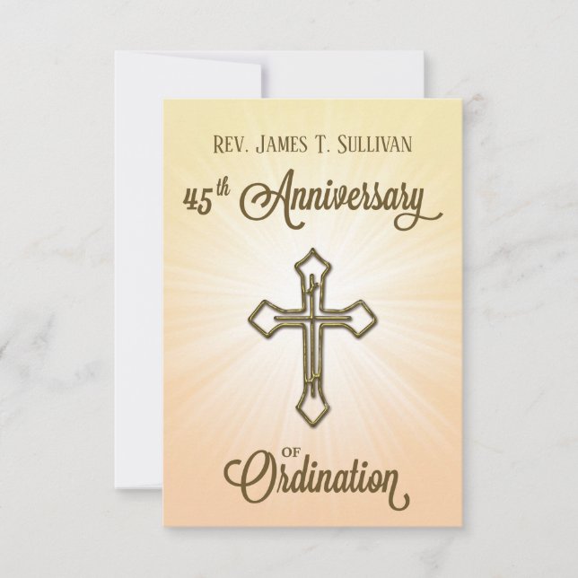 Prayer Card Name 45th Ordination Anniversary Cross (Front)
