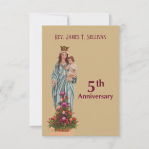 Prayer Card Name 5th Ordination Anniversary Mary