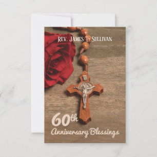 Prayer Card Name 60th Ordination Anniversary Rose