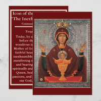 prayer card of Mother of God-Inexhaustible Chalice