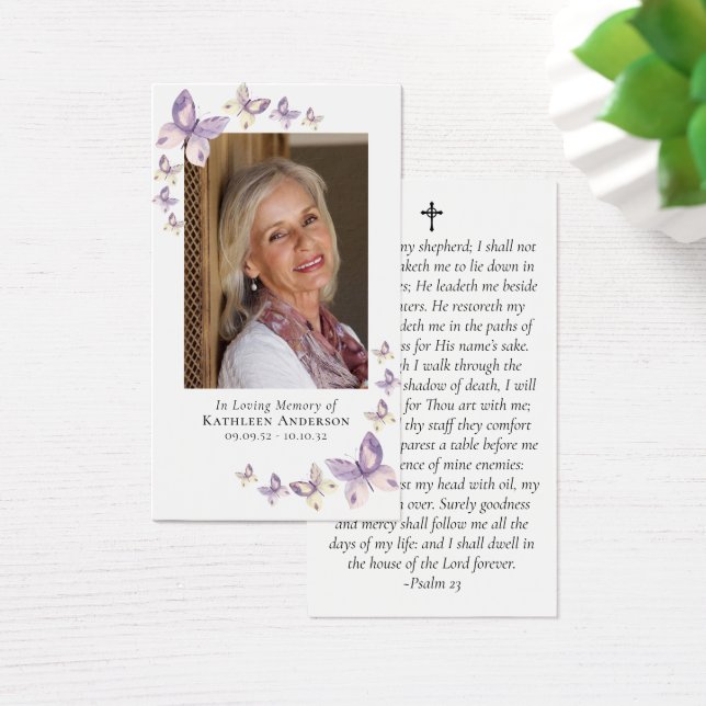 Prayer Card | Pink Butterflies Cross (Desk)