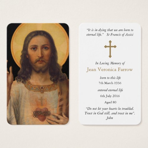 Prayer Cards  Antique Sacred Heart Jesus
