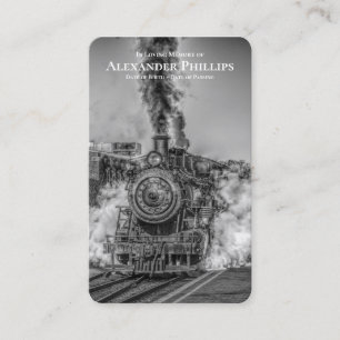 Prayer Cards B&W Steam Train Deluxe