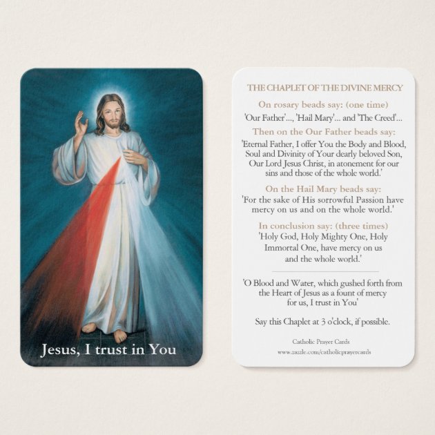 Prayer Cards | Chaplet Of Divine Mercy | Zazzle