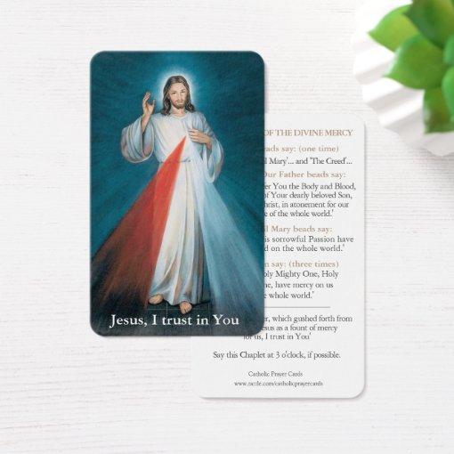 Prayer Cards | Chaplet of Divine Mercy | Zazzle