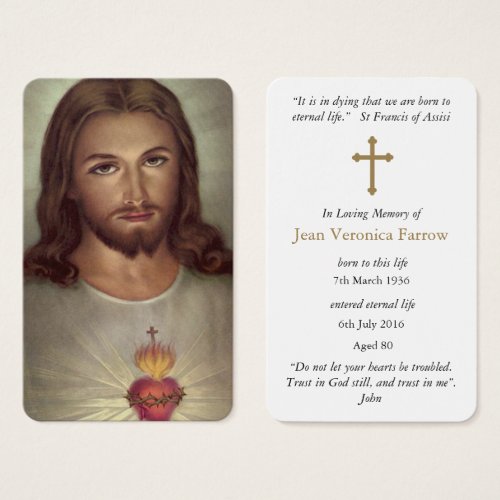 Prayer Cards  Devotion Sacred Heart Jesus
