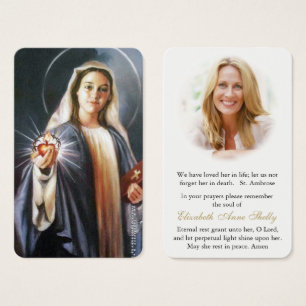 Prayer Cards Holding The Sacred Heart